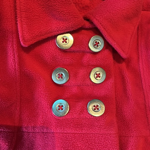 Red fleece jacket 5T girls easy snaps formal dressy - Picture 2 of 10